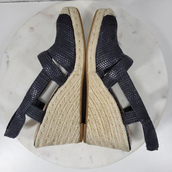 Lauren Ralph Lauren Penelopie Wedge Sandals Womens 8 Blue Espadrille - Picture 6 of 14